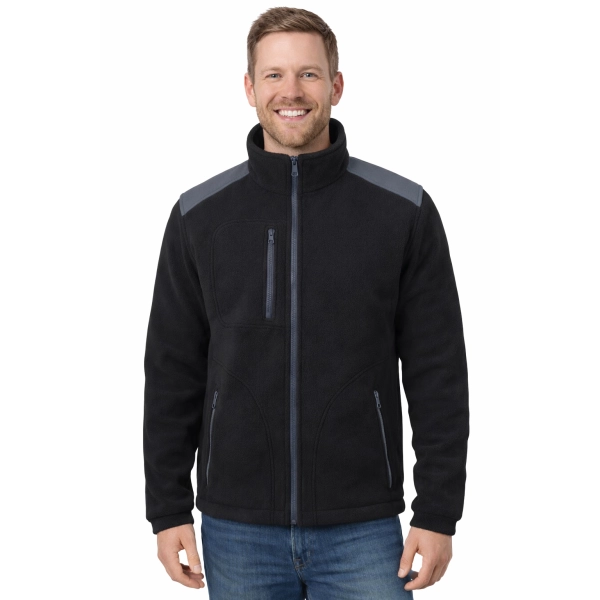 Bluza polarowa czarna wstawki szare roz.L